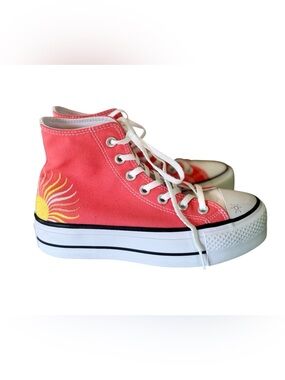 Converse Chuck Taylor All Star High Top Canvas Sun Embroidered M3.5/W5.5 Coral
